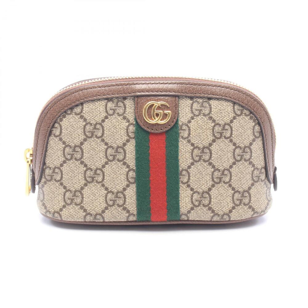 Gucci Ophidia Cosmetic GG Supreme Leather Multicolor Shoulder Bag Beige Brown